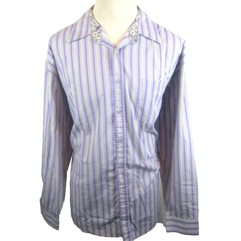 Mens Brooklyn Express Check LS Cotton Blend Casual Shirt sz XXL